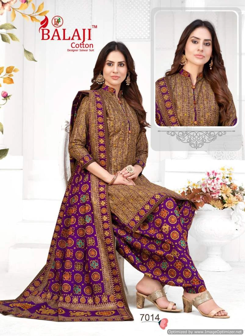 Balaji Rajwadi Patiyala Vol 7 Cotton Wholesale Salwar Suit Catalog — Wholesale Salwar Suits, MPA wholesale from Surat — Photo 8